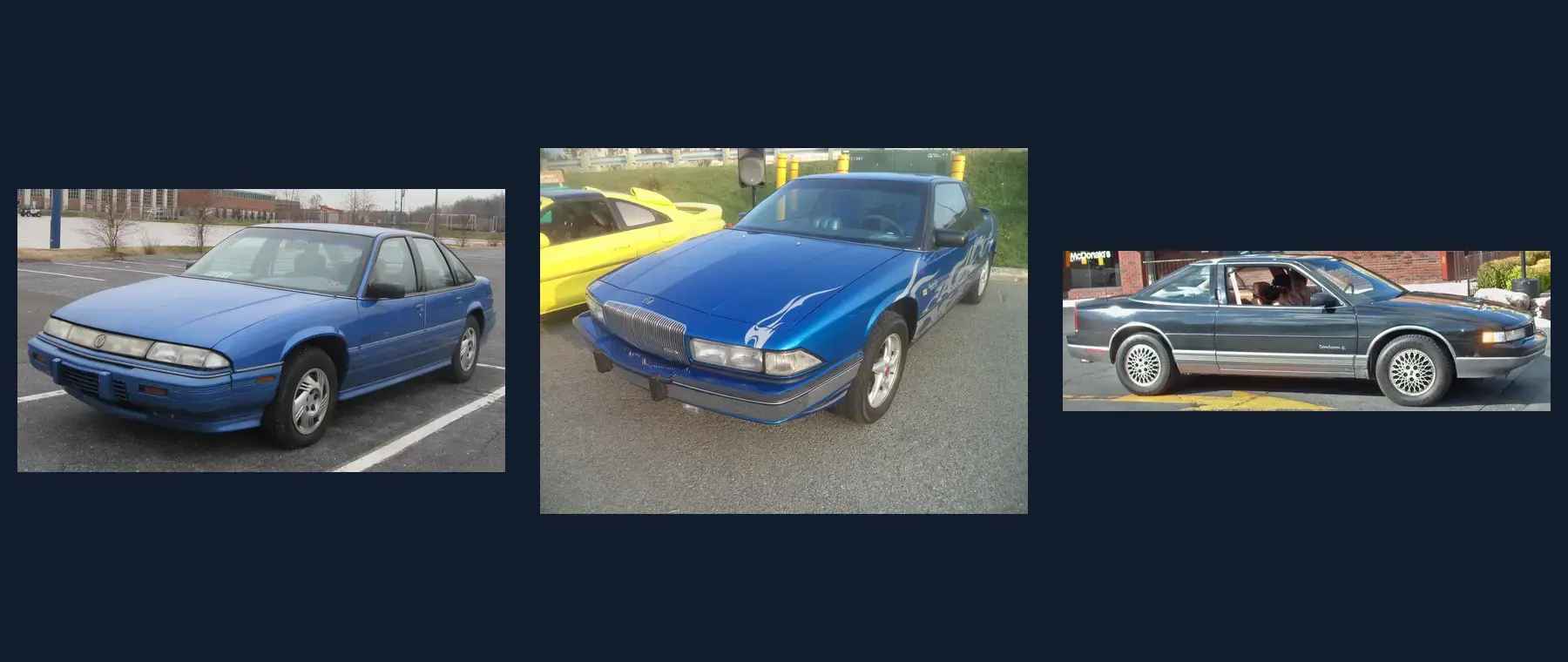 Early GM W-body models including the Pontiac Grand Prix, Oldsmobile Cutlass Supreme and Buick Regal