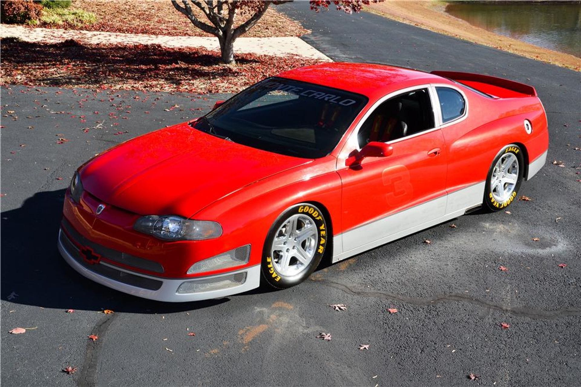 Red and silver 1997 Chevrolet Monte Carlo Intimidator one-off show car