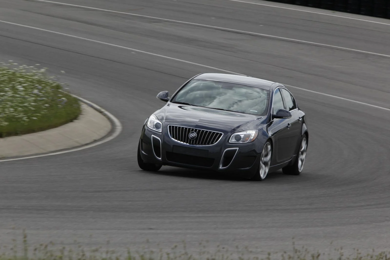 Buick Regal GS cornering on a track